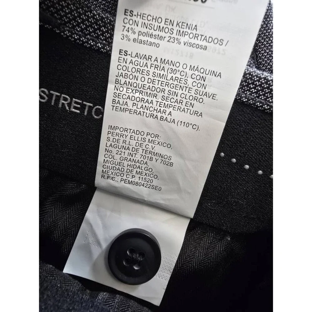 Perry Ellis Portfolio Modern-Fit Pattern Dress Pants Men's 32x30 Black Pockets